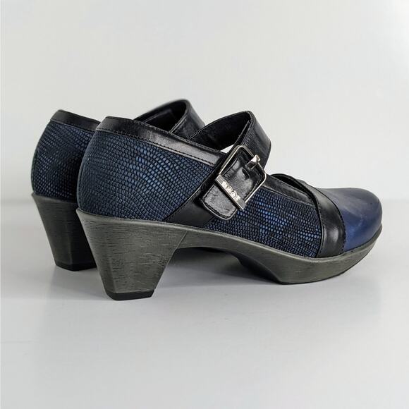 Naot Shoes Dashing Women EU 36 Blue Black Heels Mary Jane Hook and Loop Strap - Picture 16 of 16